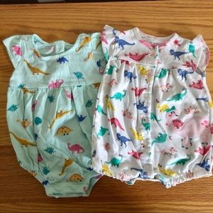 2 Dinosaur Rompers